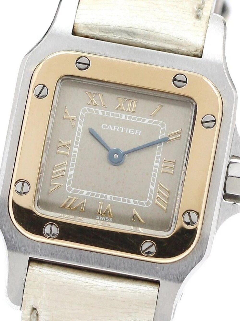 CARTIER Santos GalbeeSM W20031C4 YG bezel gray Dial Quartz Ladies Watch